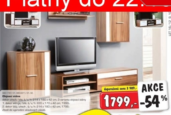Obývací stěna, 3 varianty 