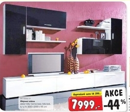 Obývací stěny, černá/bílá