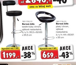 Barová židle, 2 druhy