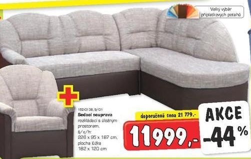 Sedací souprava, rozkládací s úložným prostorem