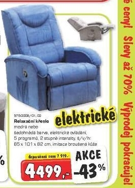 Relaxační křeslo, ve 2 barvách