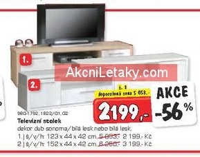 Televizní stolek, 2 dekory