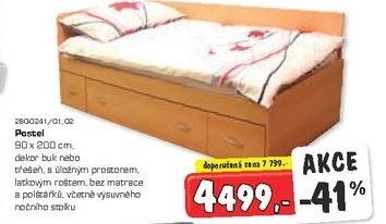 Postel s úložným prostorem