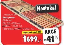 Rošt pevný, 28 lamel
