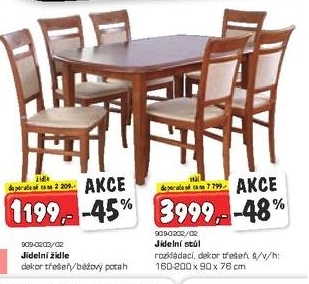 Jídelní stůl rozkládací, dekor třešeň
