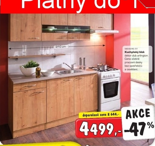 Kuchyňský blok, šíře 210cm