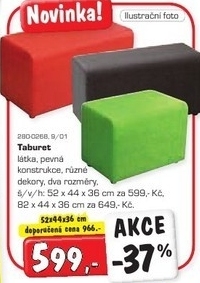 Taburet, různé barvy