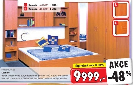 Ložnice, dekor třešeň/buk