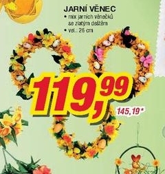 Jarní věnec, mix se zlatým deštěm