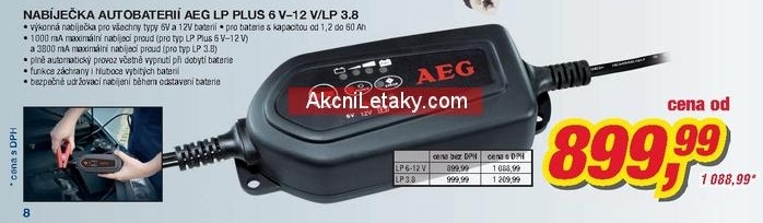 AEG LP Plus 6V 12V, nabíječka autobaterií