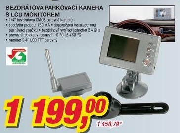 Bezdrátová parkovací kamera s LCD monitorem