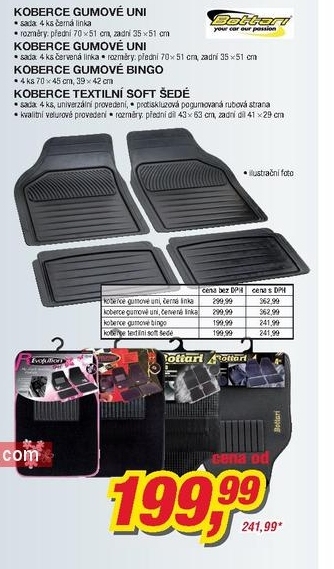 Gumové koberce, různé druhy