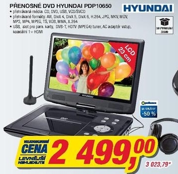 Hyundai PDP10650, přenosné DVD