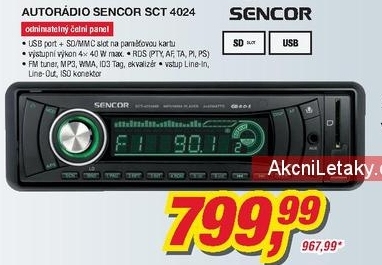 Sencor SCT 4024, autorádio