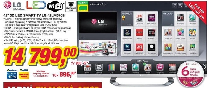 LG 42LM670S, 3D LED Smart televizor