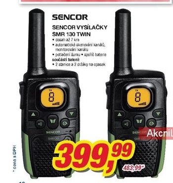 Sencor SMR 130 Twin, vysílačky