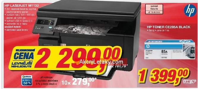 HP Laserjet M1132, laserová tiskárna, kopírka a plochý barevný skener
