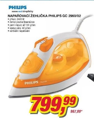 Philips GC 2960/02, napařovací žehlička