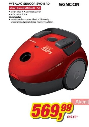 Sencor SVC45RD, vysavač