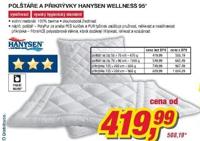 Hanysen Wellness 95°, polštář