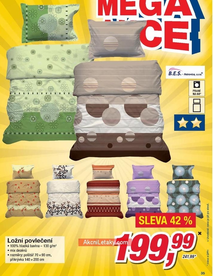 Ložní povlečení, mix dezénů