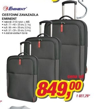 Eminent, cestovní zavazadlo černé