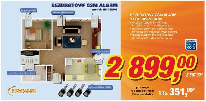 Bezdrátový GSM alarm s LCD displejem