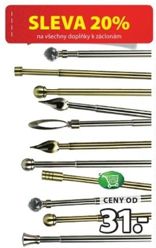 Sleva 20pp na všechny doplňky k záclonám