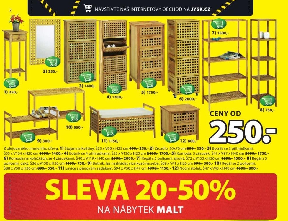 Sleva 20 až 50pp na nábytek Malt