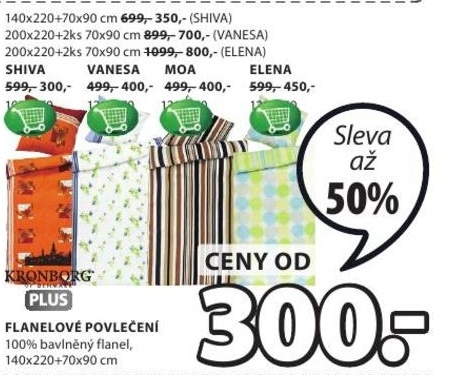 Flanelové povlečení, různé modely