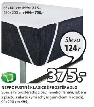 Nepropustné klasické prostěradlo
