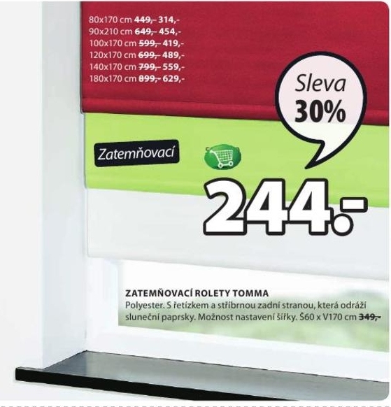 Tomma, zatemňovací rolety
