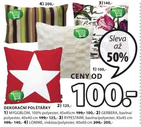 Dekorační polštářek, různé modely