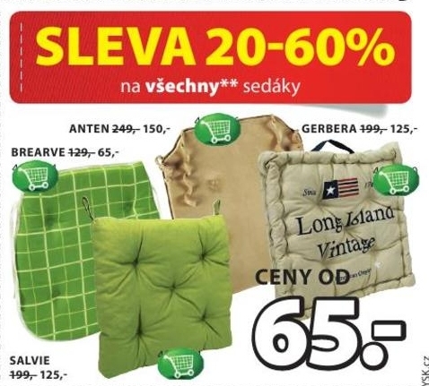Sleva 20 až 60pp na všechny sedáky