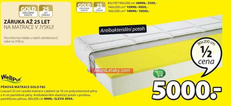 Gold F85, pěnová matrace