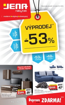 akční leták Jena nábytek 1.6.2015-16.6.2015