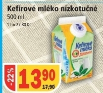 Napoj kefirove mleko neochucene mlekarna valasske mezirici