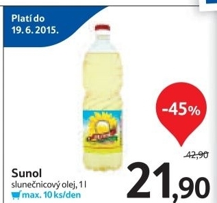 Olej slunecnicovy sunol