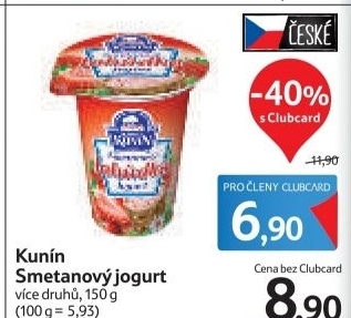Jogurt smetanovy ochuceny kunin