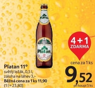Pivo svetly lezak 11 platan