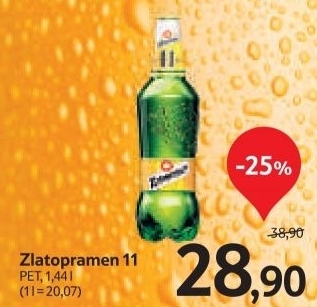 Pivo svetly lezak 11 zlatopramen
