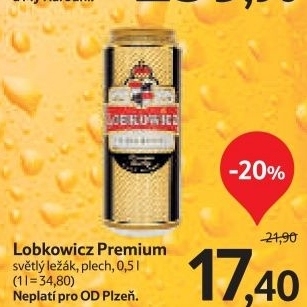 Pivo svetly lezak premium lobkowicz