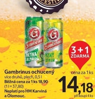 Pivo ochucene gambrinus
