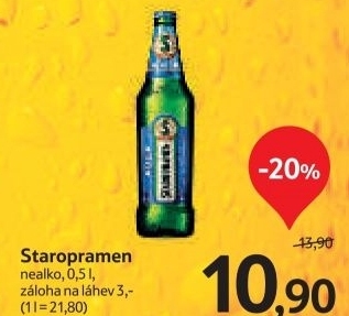Pivo nealkoholicke staropramen