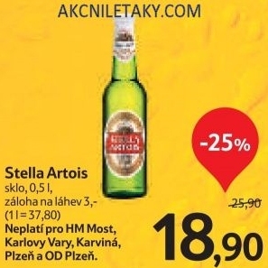 Pivo svetly lezak stella artois