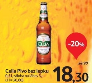 Pivo bezlepkove celia