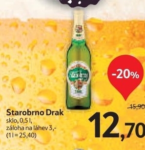 Pivo svetly lezak 12 drak starobrno