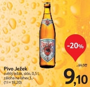 Pivo svetly lezak 11 jezek pivovar jihlava