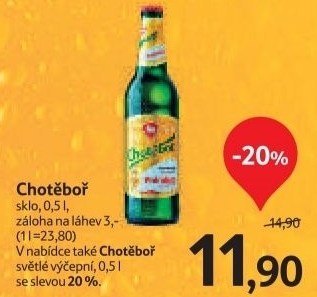 Pivo svetle 12 premium chotebor