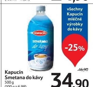 Smetana do kavy kapucin